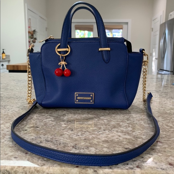 Kate Landry Handbags - Kate Landry Blue Crossbody Purse with Cherries